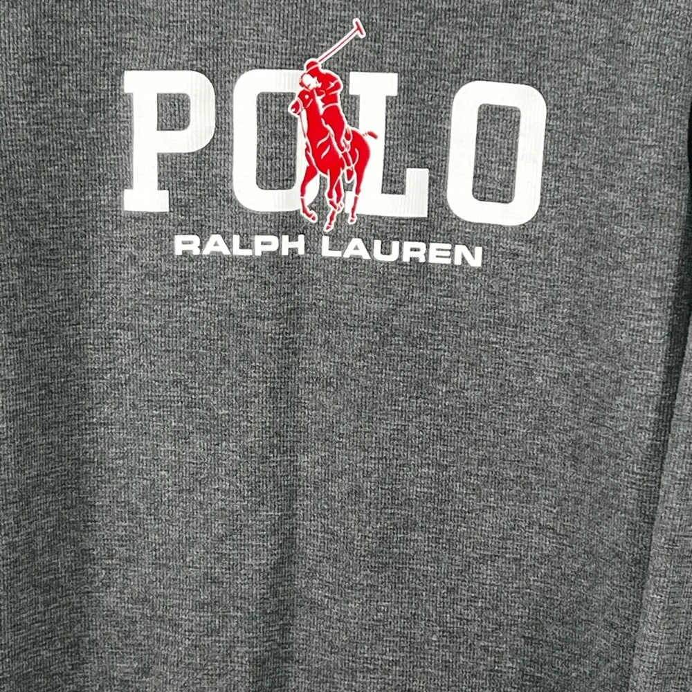 POLO RALPH LAUREN Heather Logo Print Waffle Knit Men’s Sleep Shirt Sz L